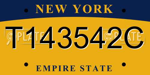 T143542C New York License Plate