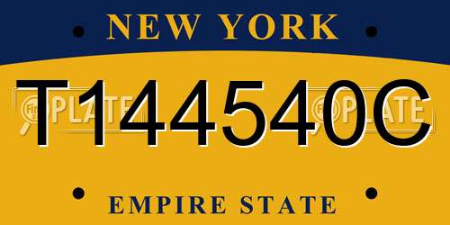 T144540C New York License Plate