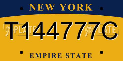 T144777C New York License Plate