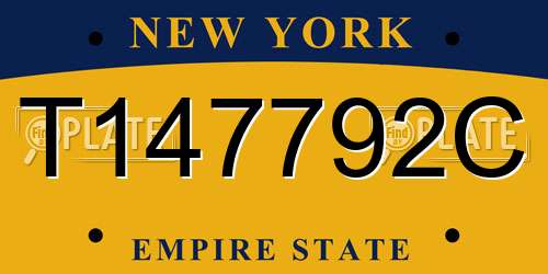 T147792C New York License Plate