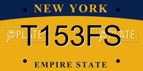 T153FS New York License Plate