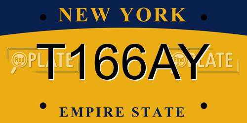 T166AY New York License Plate