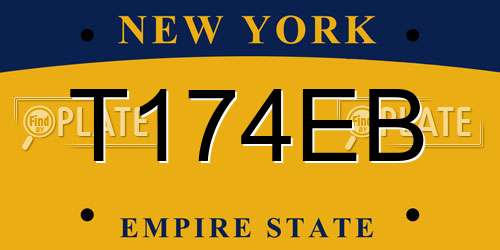 T174EB New York License Plate