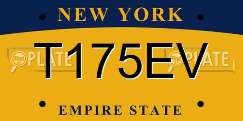 T175EV New York License Plate