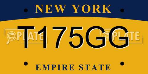 T175GG New York License Plate