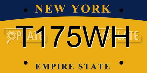 T175WH New York License Plate