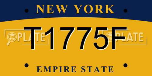 T1775F New York License Plate