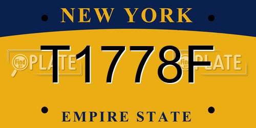 T1778F New York License Plate