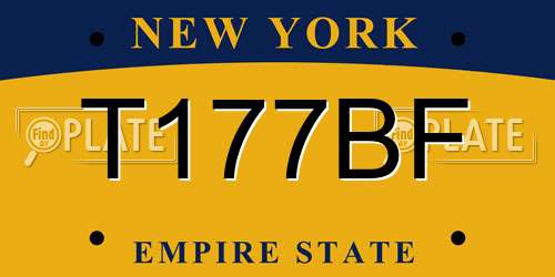 T177BF New York License Plate
