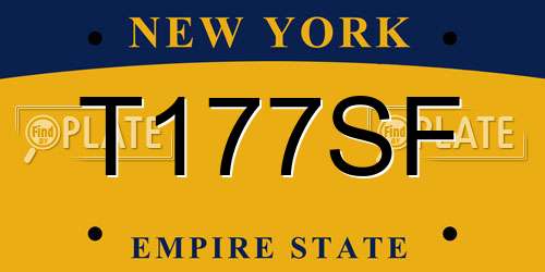 T177SF New York License Plate