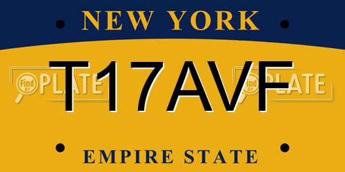 T17AVF New York License Plate