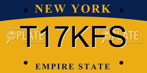 T17KFS New York License Plate