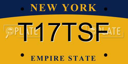 T17TSF New York License Plate