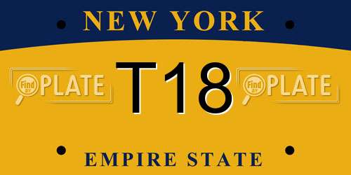 T18 New York License Plate