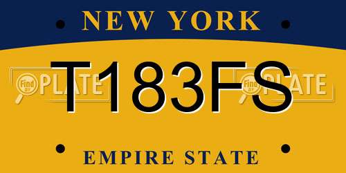 T183FS New York License Plate