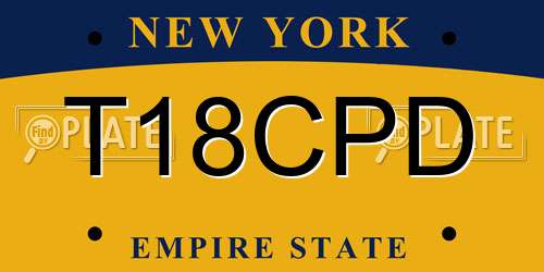 T18CPD New York License Plate