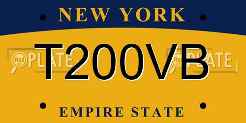 T200VB New York License Plate
