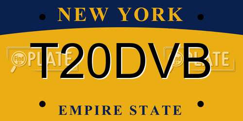 T20DVB New York License Plate