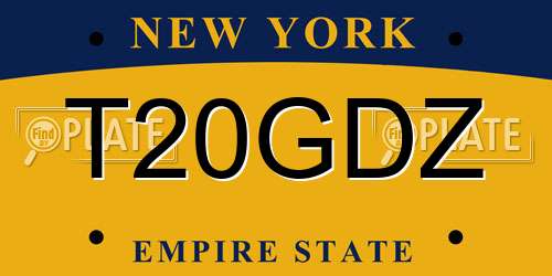 T20GDZ New York License Plate