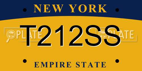 T212SS New York License Plate