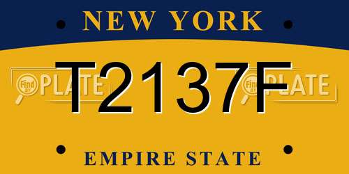 T2137F New York License Plate