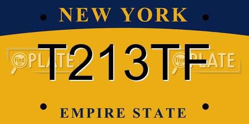 T213TF New York License Plate