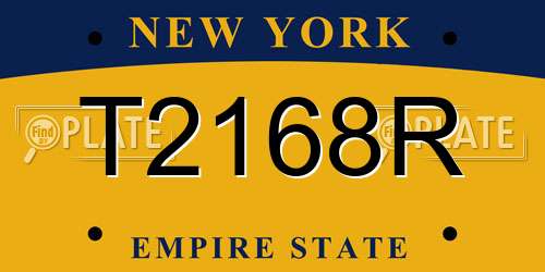 T2168R New York License Plate
