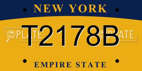 T2178B New York License Plate