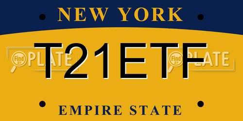 T21ETF New York License Plate