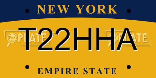 T22HHA New York License Plate