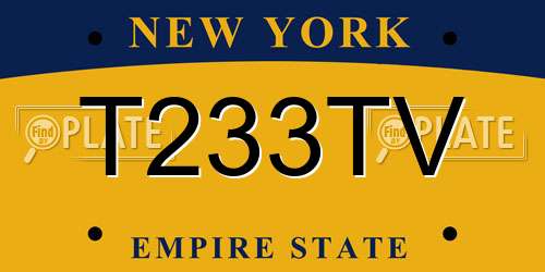 T233TV New York License Plate