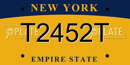 T2452T New York License Plate