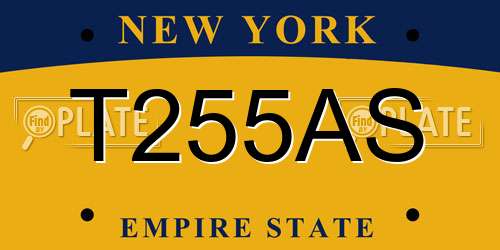 T255AS New York License Plate
