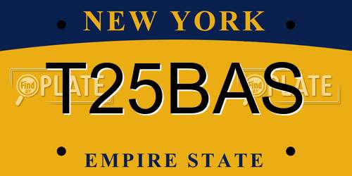 T25BAS New York License Plate