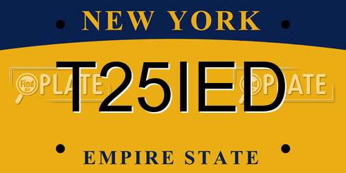 T25IED New York License Plate