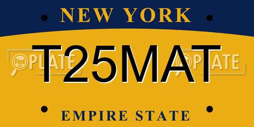 T25MAT New York License Plate