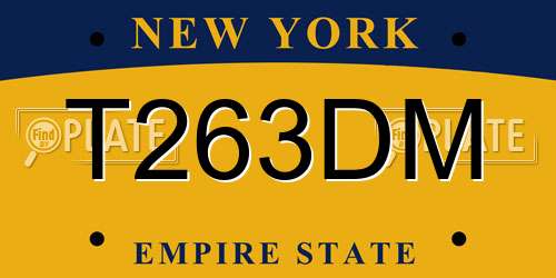 T263DM New York License Plate
