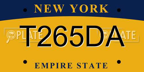 T265DA New York License Plate