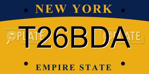 T26BDA New York License Plate