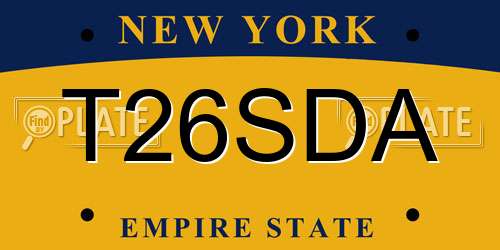 T26SDA New York License Plate