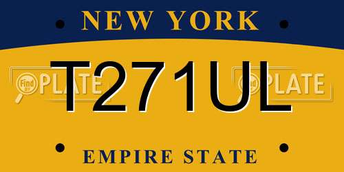 T271UL New York License Plate
