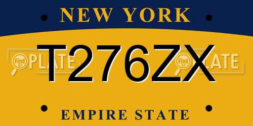 T276ZX New York License Plate