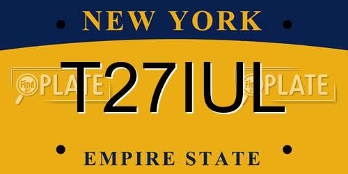 T27IUL New York License Plate