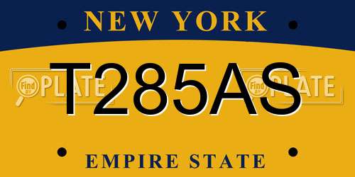T285AS New York License Plate