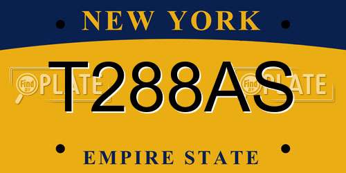 T288AS New York License Plate