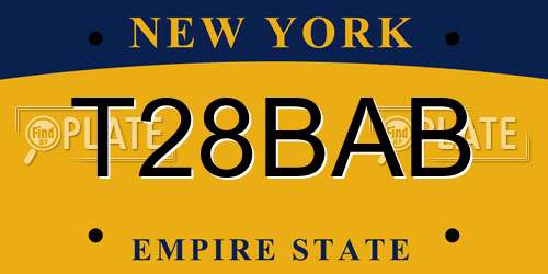 T28BAB New York License Plate