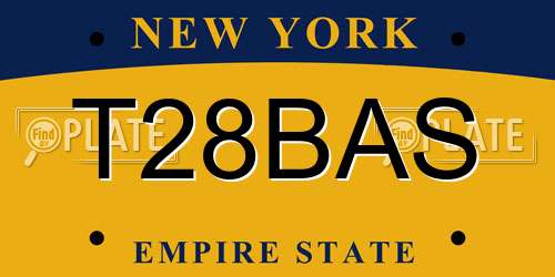 T28BAS New York License Plate