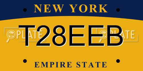 T28EEB New York License Plate