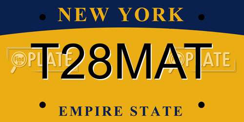 T28MAT New York License Plate