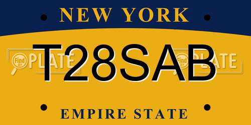 T28SAB New York License Plate